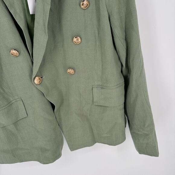 Walter Baker Phelps Linen-Blend Blazer Double Breasted in Sage Green Size XL NWT - Picture 8 of 14